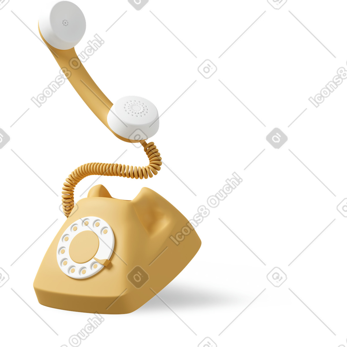 Illustration Retro phone flying dans le style 3D Casual life à télécharger aux formats PNG, SVG