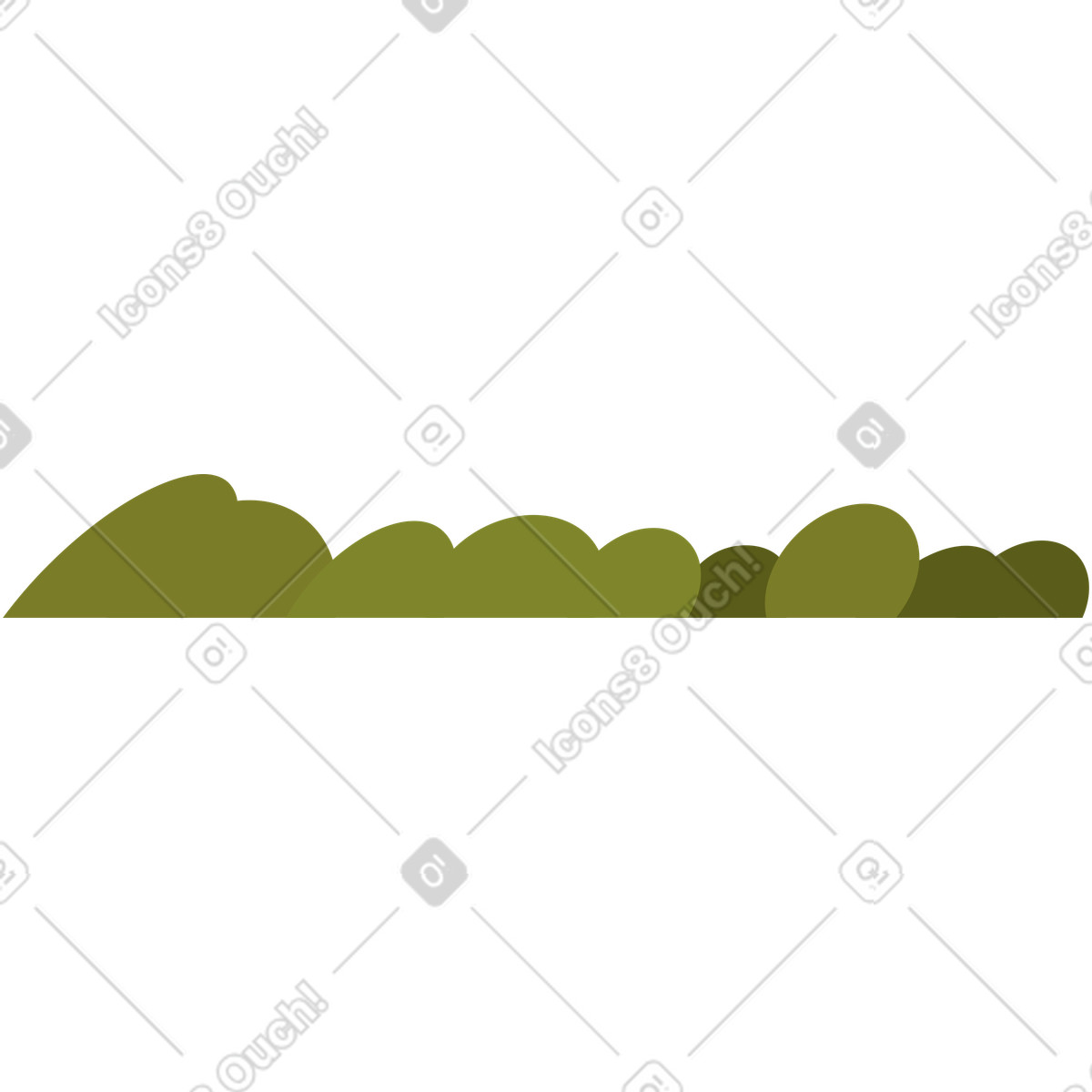 下载 Dizzy 风格的 Bushes of green grass 插画，支持 PNG、SVG 格式