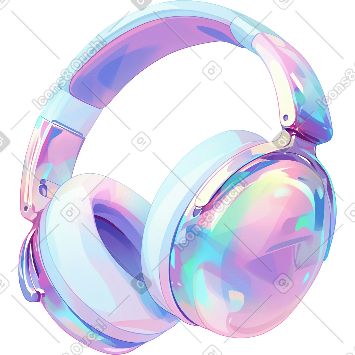 Headphones illustration in Glazy style download in PNG, SVG