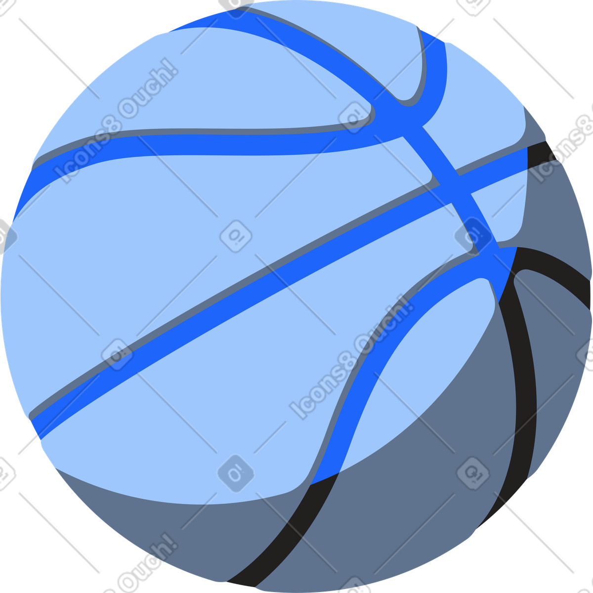 Basketball ball-Illustration im Editorial-Stil als Download in PNG, SVG