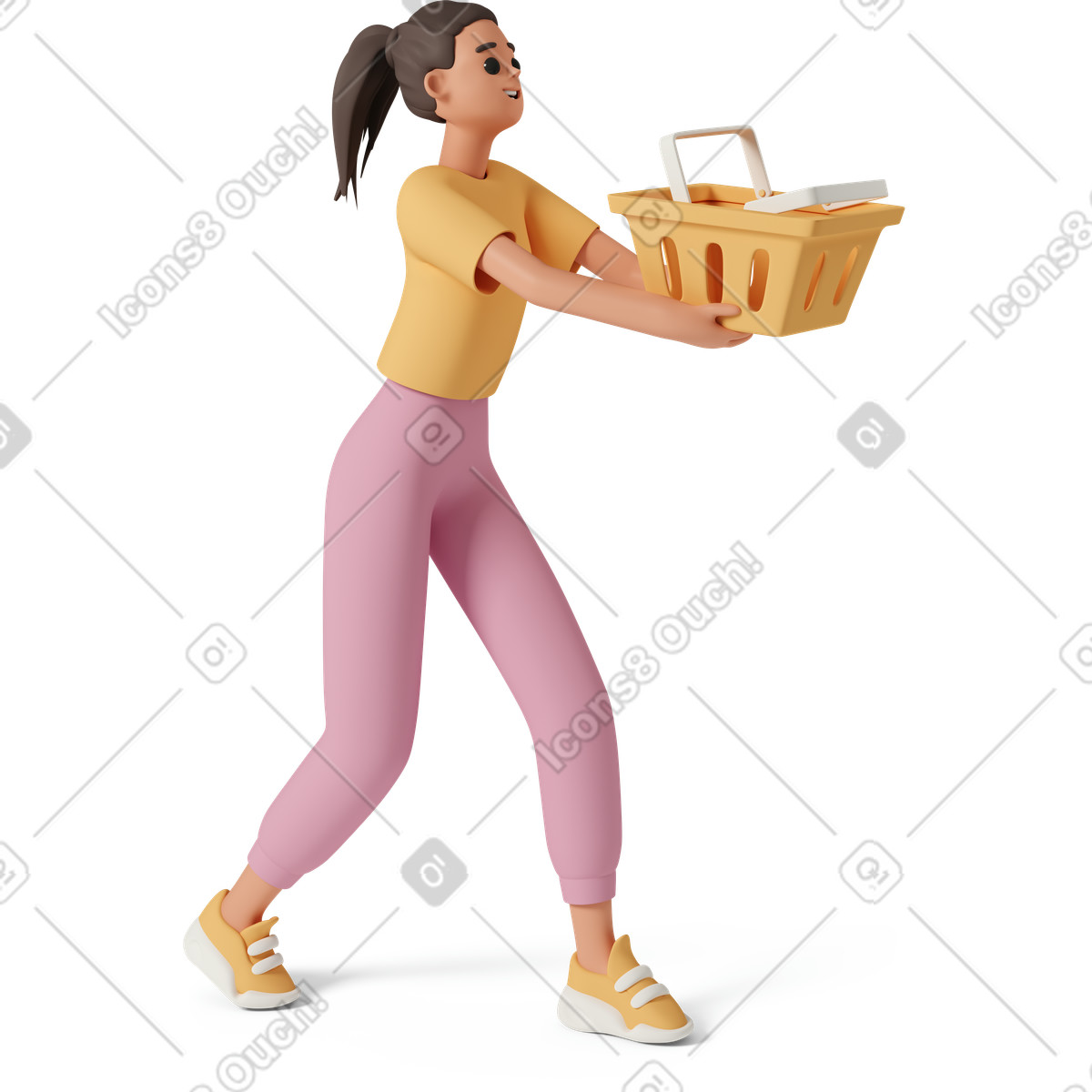 3D Casual life 스타일의 Grocery shopping and errands, retail purchase consumer goods 일러스트레이션 PNG, SVG 다운로드