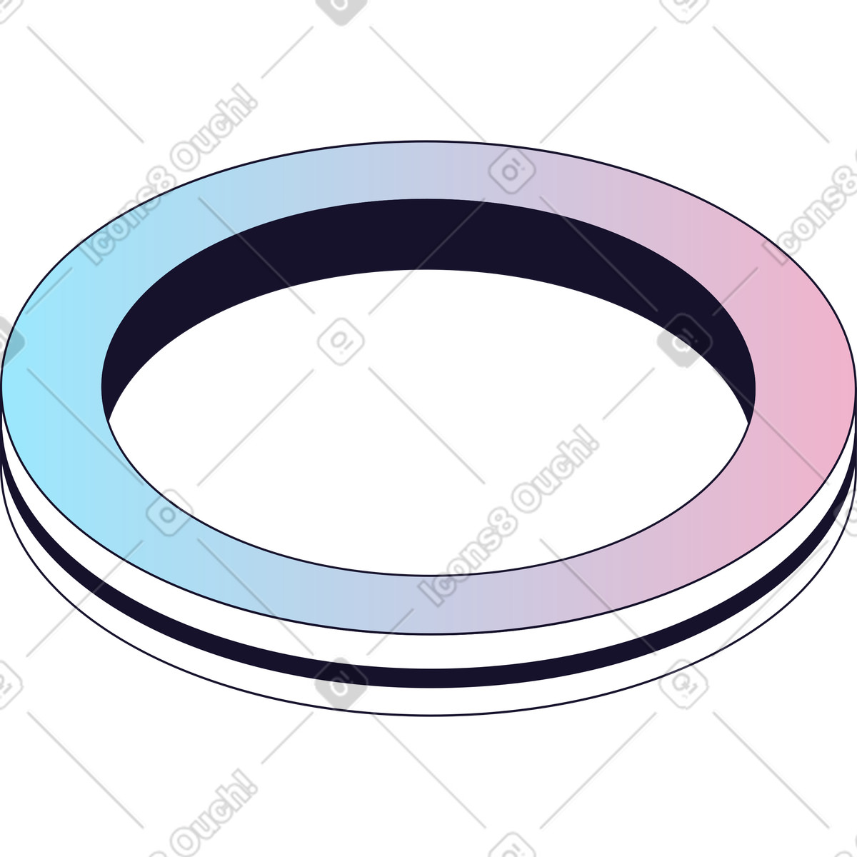 Gradient ring illustration in PNG, SVG