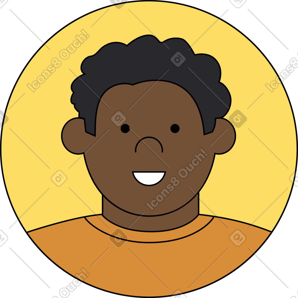 Avatar maschile illustrazione in stile Kindy scarica in PNG, SVG