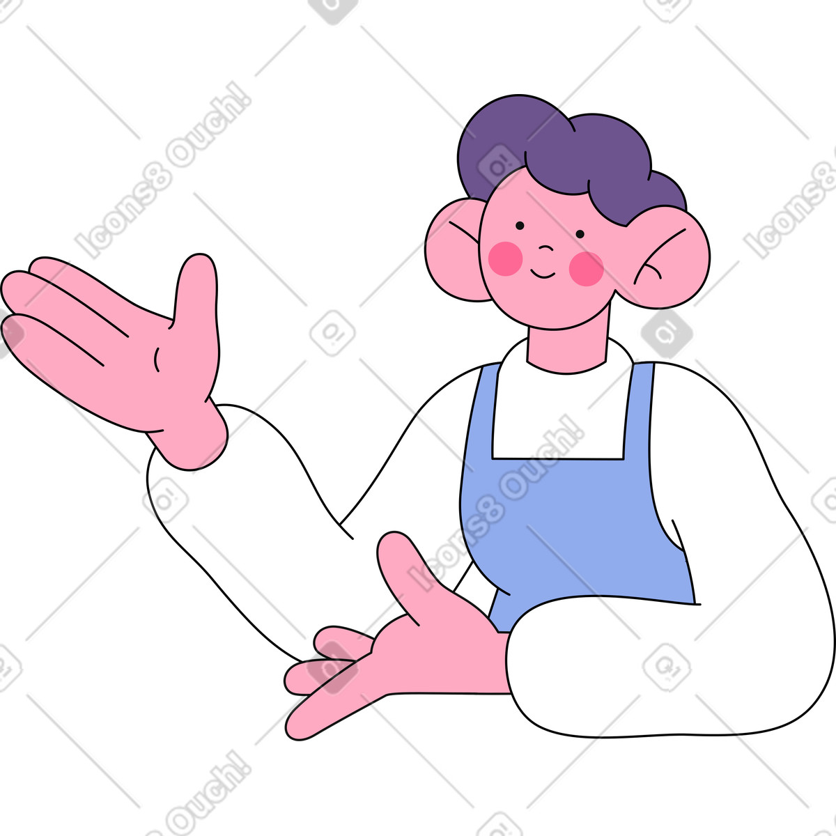 Ilustración Torso de chef en estilo Bloom a descargar en PNG y SVG