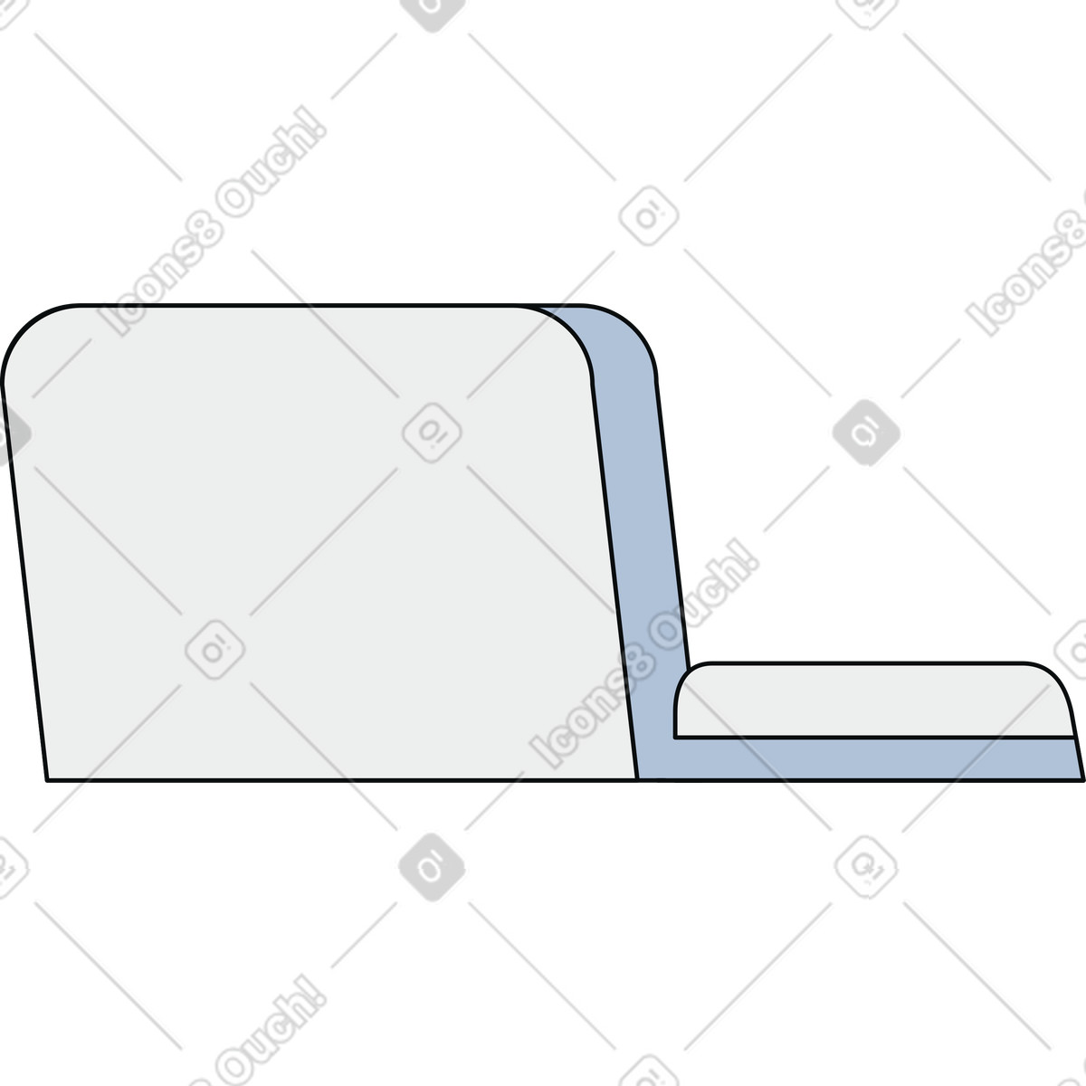 Illustration Dossier de chaise bureau dans le style Teko à télécharger aux formats PNG, SVG