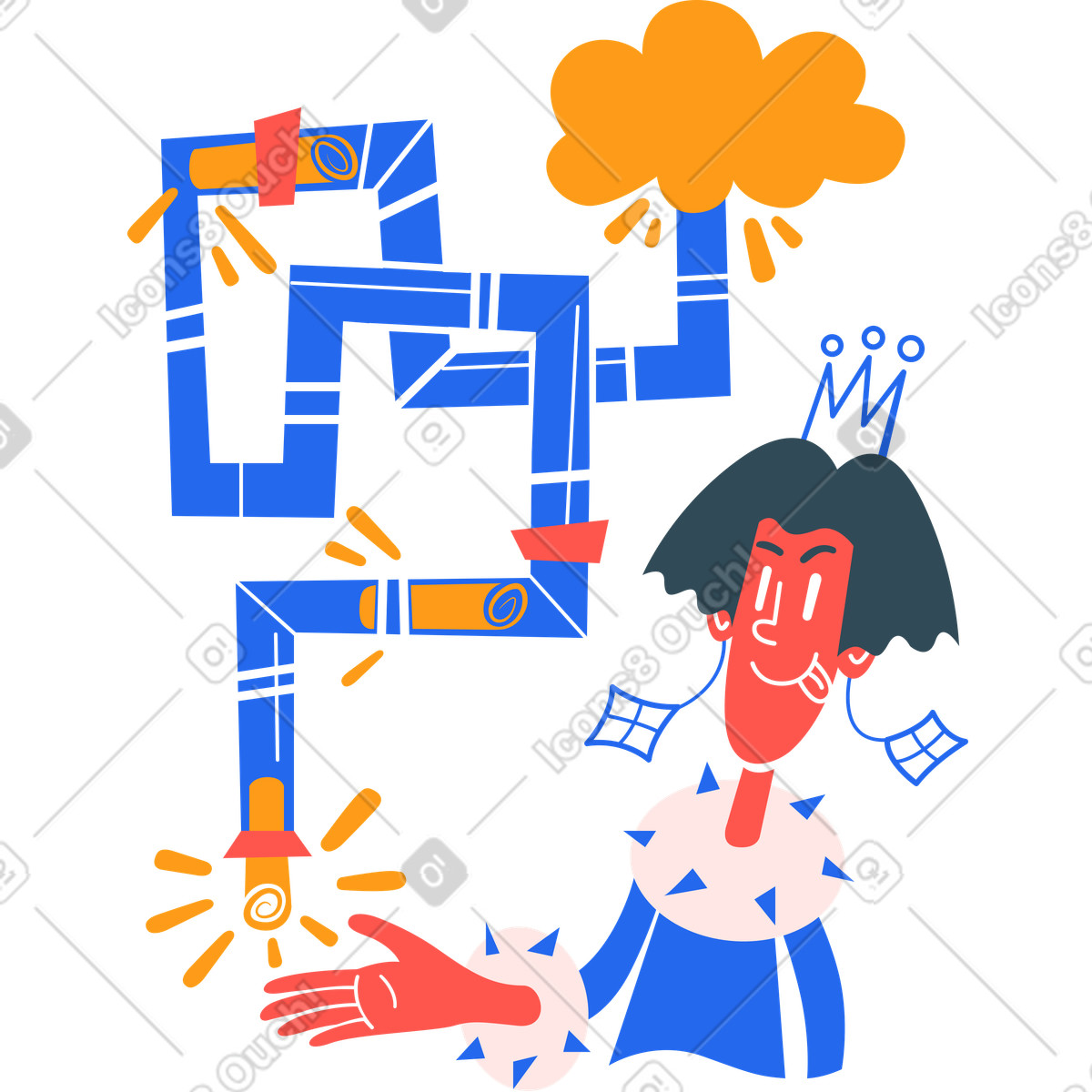 Secure money transfer system, Payment processing and digital transactions illustration in Kingdom style download in PNG, SVG
