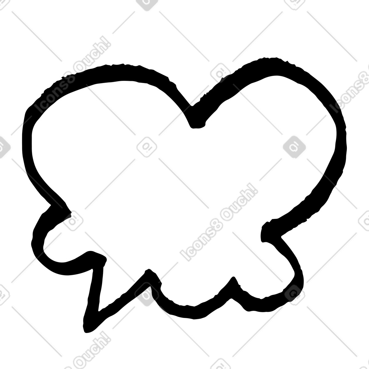 Cloud speech bubble illustration in Scandi style download in PNG, SVG