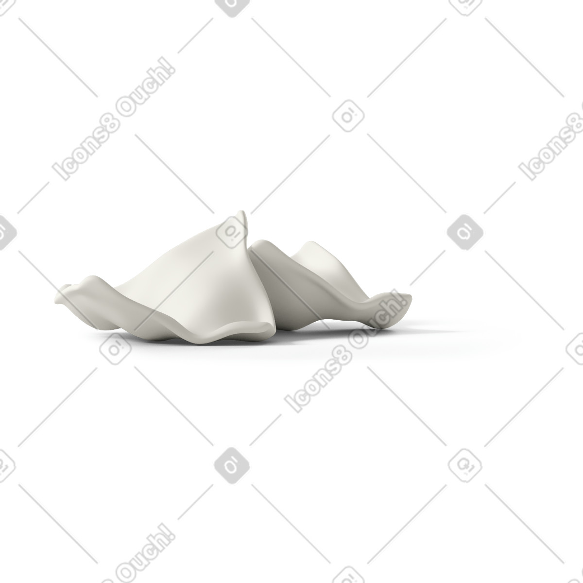 3D Casual life スタイルの Scrunched up piece of paper のイラストをPNG、SVG形式でダウンロード