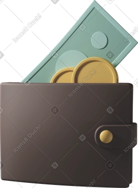 돈이 든 갈색 지갑 PNG, SVG