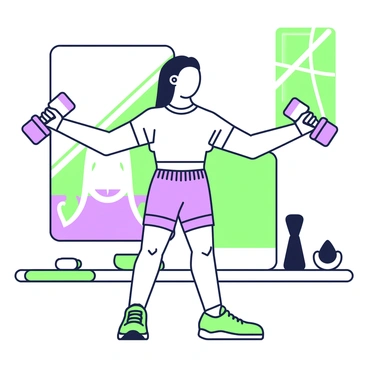A teenager is in a home gym performing lateral raises. They are wearing a fitted athletic t-shirt and shorts that enhance their movement. The teenager is standing with their feet shoulder-width apart, holding a pair of dumbbells in each hand. Their arms are extended outward to the sides, with a focus on form and precision. In the background, a large mirror reflects their determination and the gym's equipment, including a yoga mat and a set of weights neatly arranged on a shelf. Natural light streams in through a window, illuminating the space.
