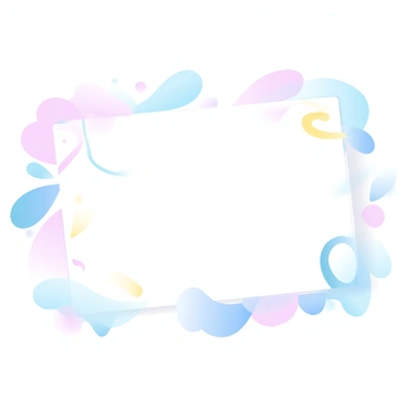 A large canvas is covered with abstract illustrations in various shapes and forms. The background features broad splashes of color, including soft pinks, blues, and yellows blending seamlessly into one another. Different abstract patterns, such as swirls, geometric shapes, and lines, are scattered across the surface. The overall composition creates a dynamic sense of movement through the arrangement of the colors and shapes.