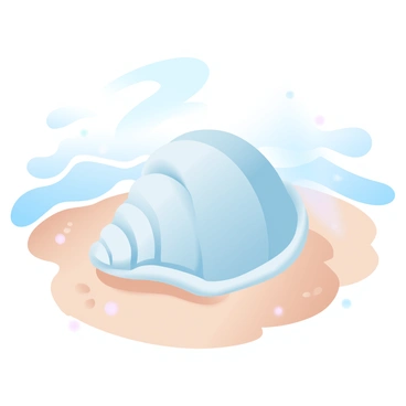 A smooth, shiny seashell resting on a sandy beach