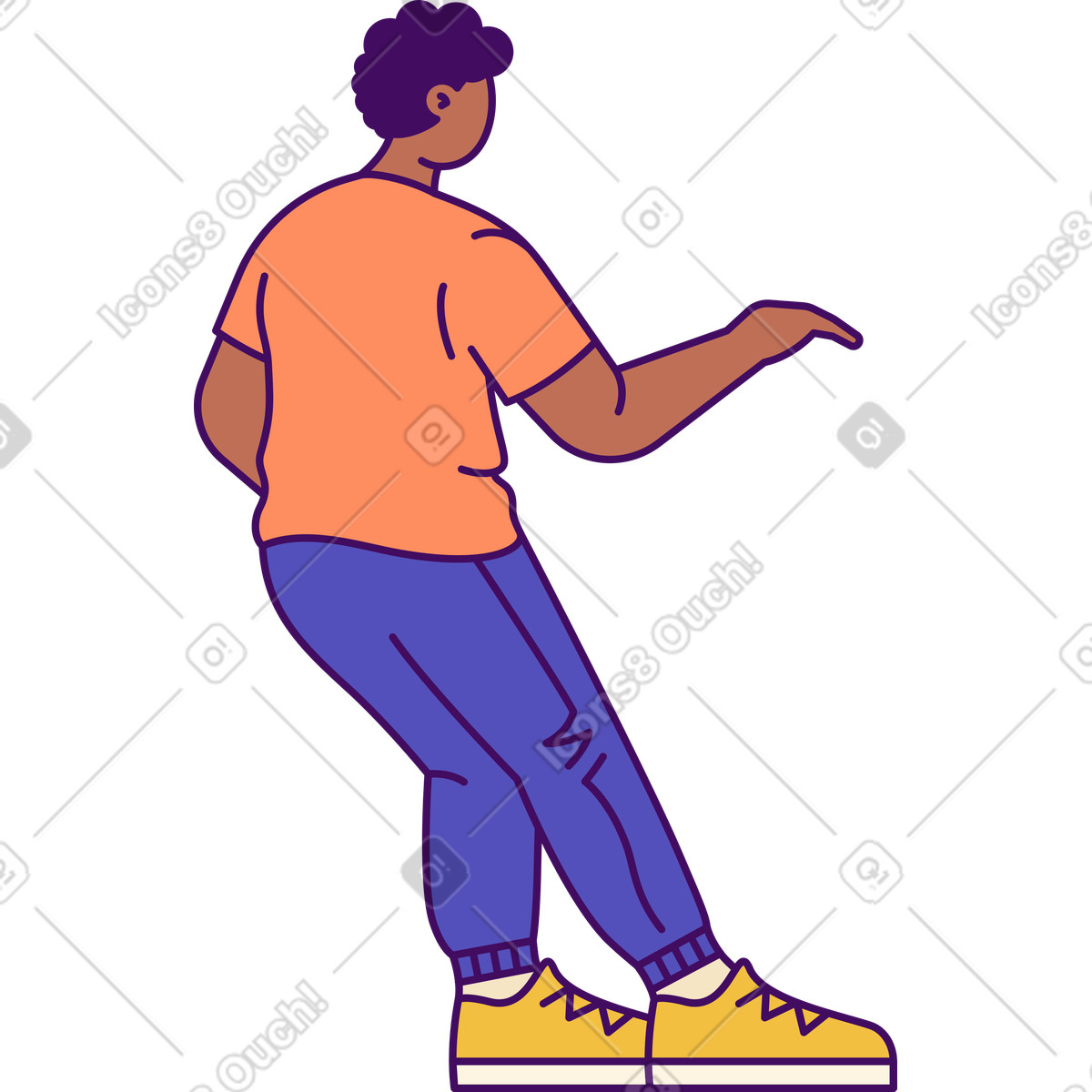 Man standing back illustration in Simplistic style download in PNG, SVG