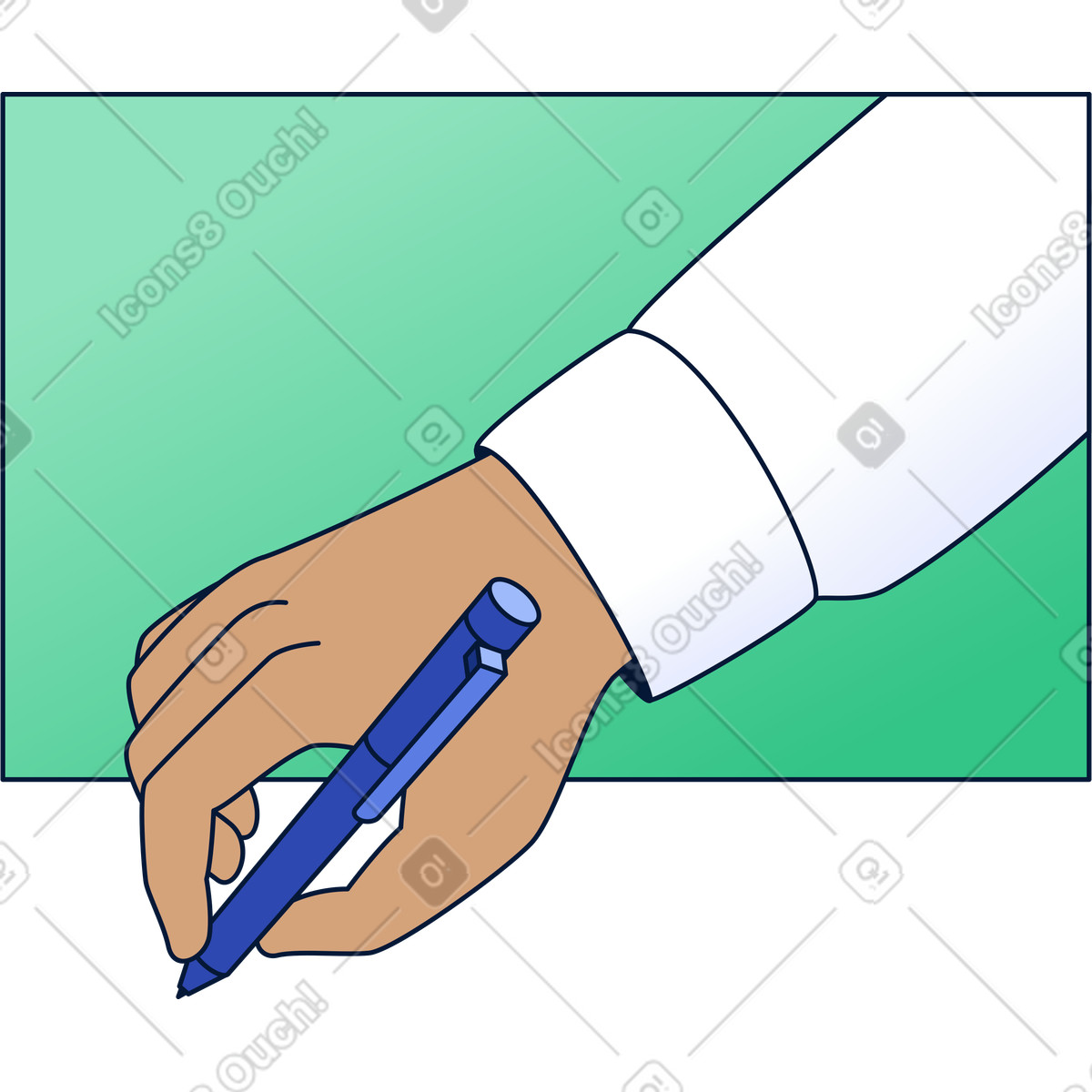 Hand mit stift-Illustration im Neat-Stil als Download in PNG, SVG