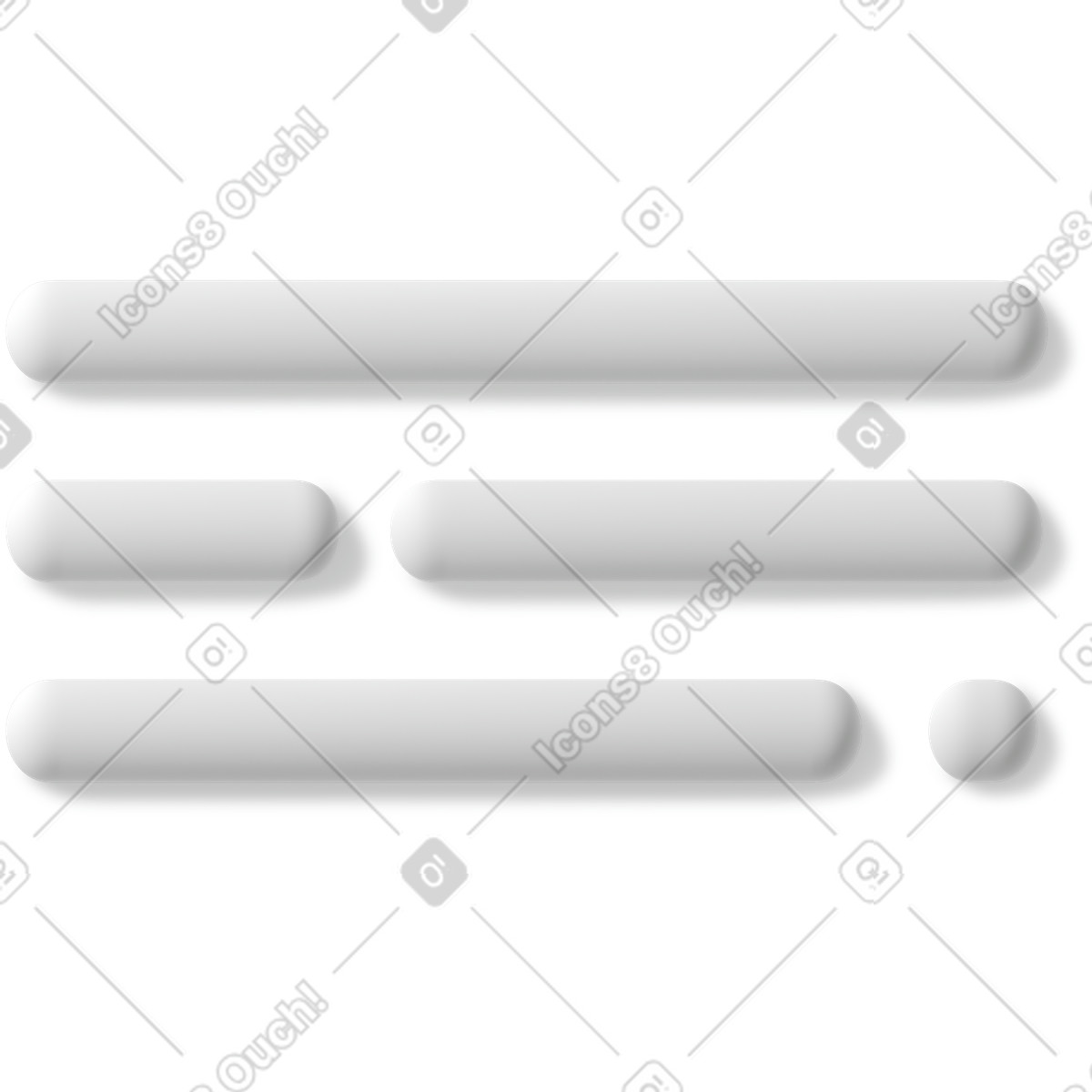 Ilustración Icono de bloque texto blanco en estilo 3D Business a descargar en PNG y SVG