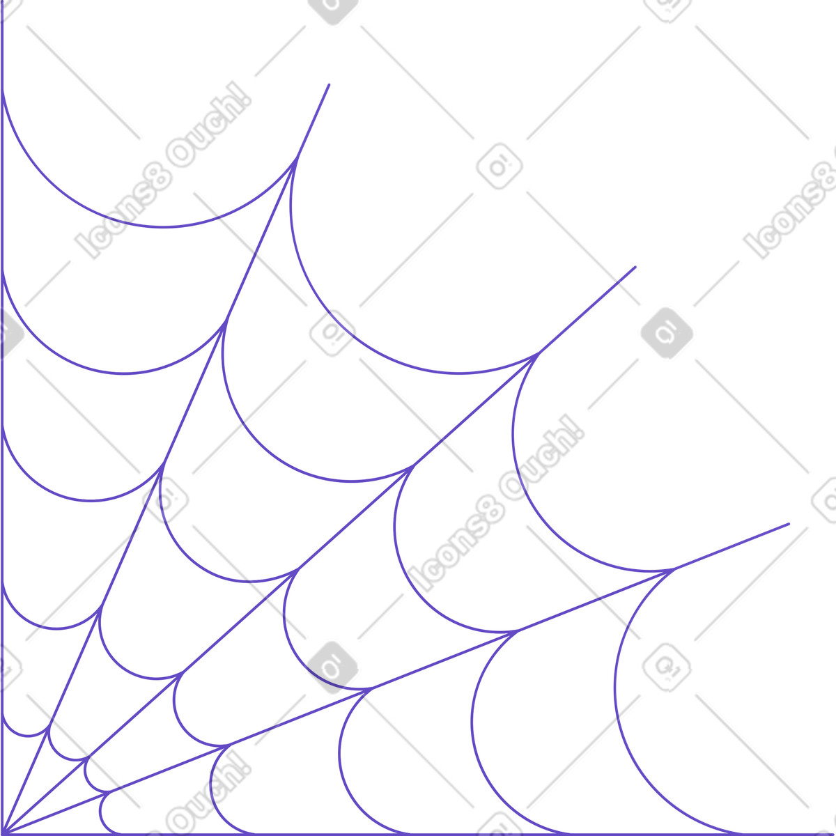 Spider web illustration in Rainbow style download in PNG, SVG