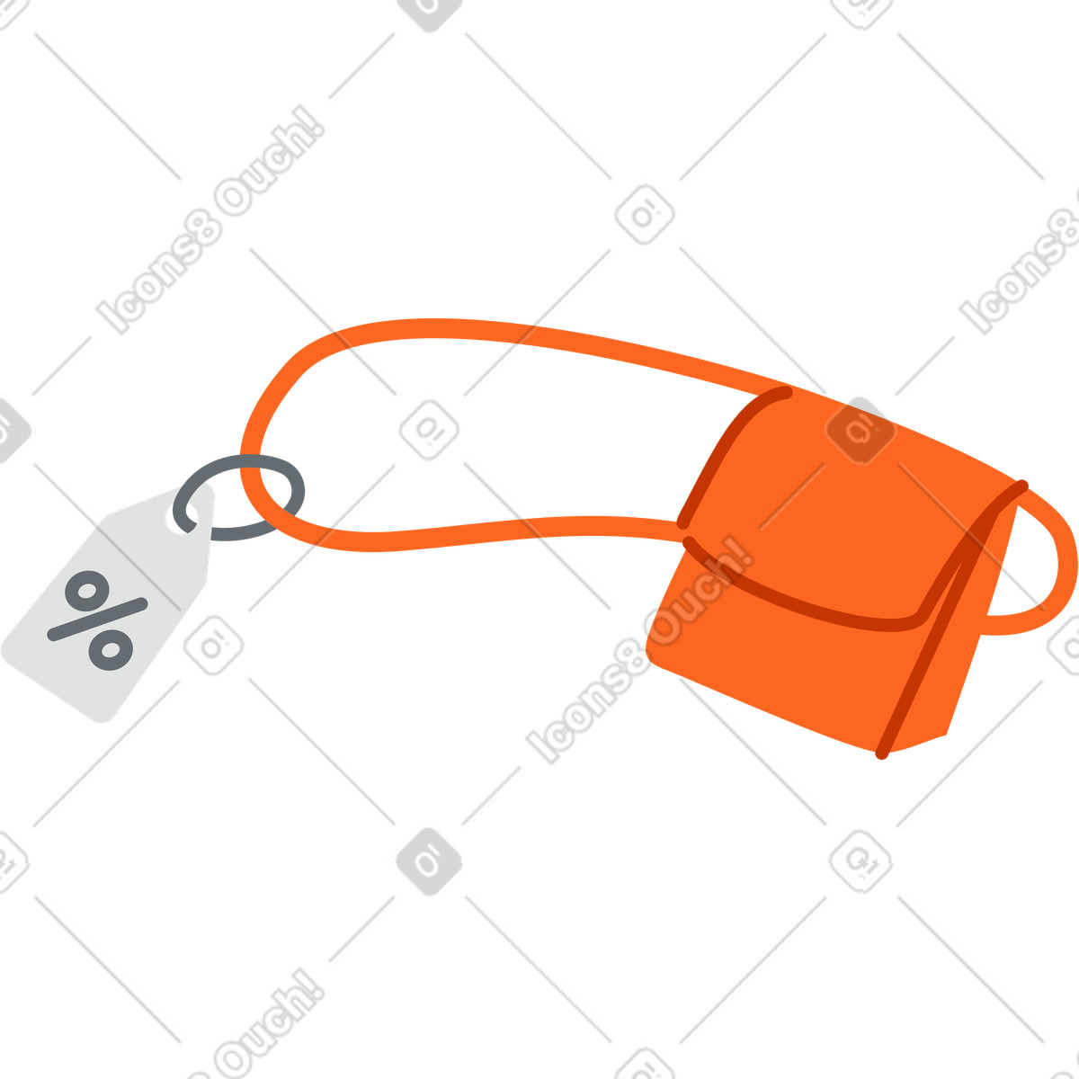 Tasche mit rabattetikett-Illustration im Active-Stil als Download in PNG, SVG