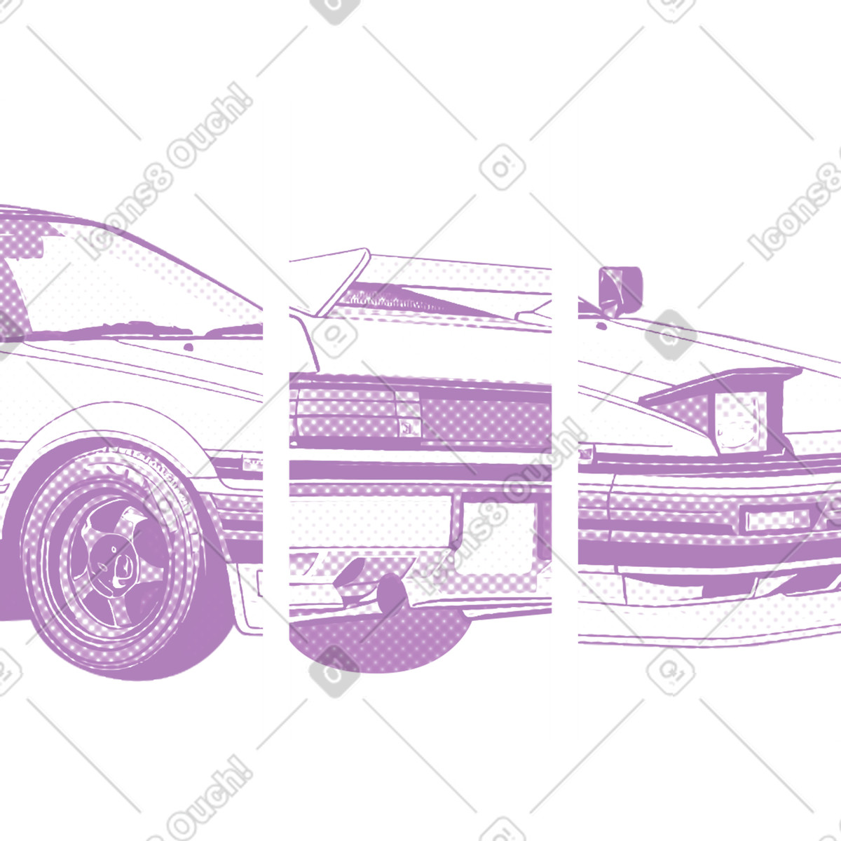 Toyota ae background illustration in Halftone style download in PNG, SVG