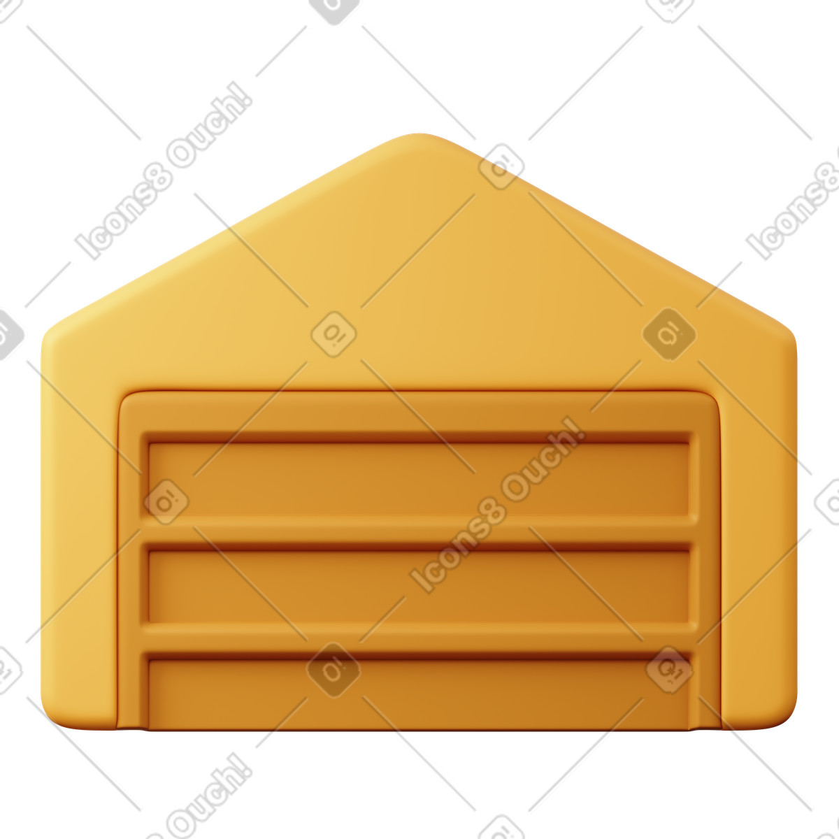 Hangar illustrazione in stile 3D Sugary scarica in PNG, SVG
