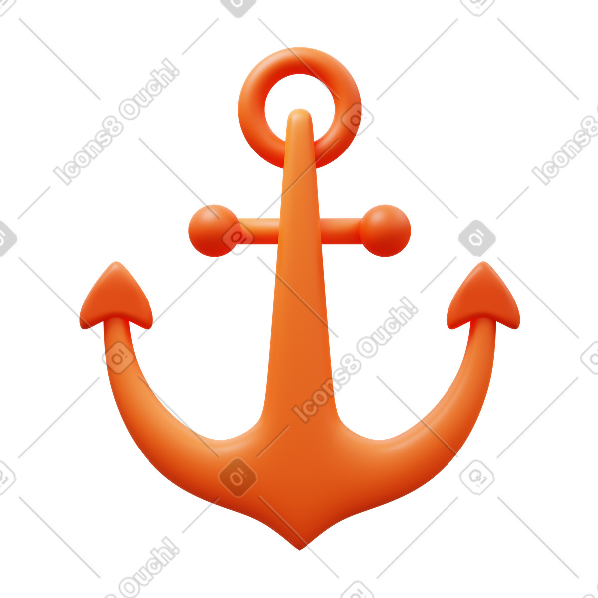 Anker-Illustration im 3D Fluency-Stil als Download in PNG, SVG