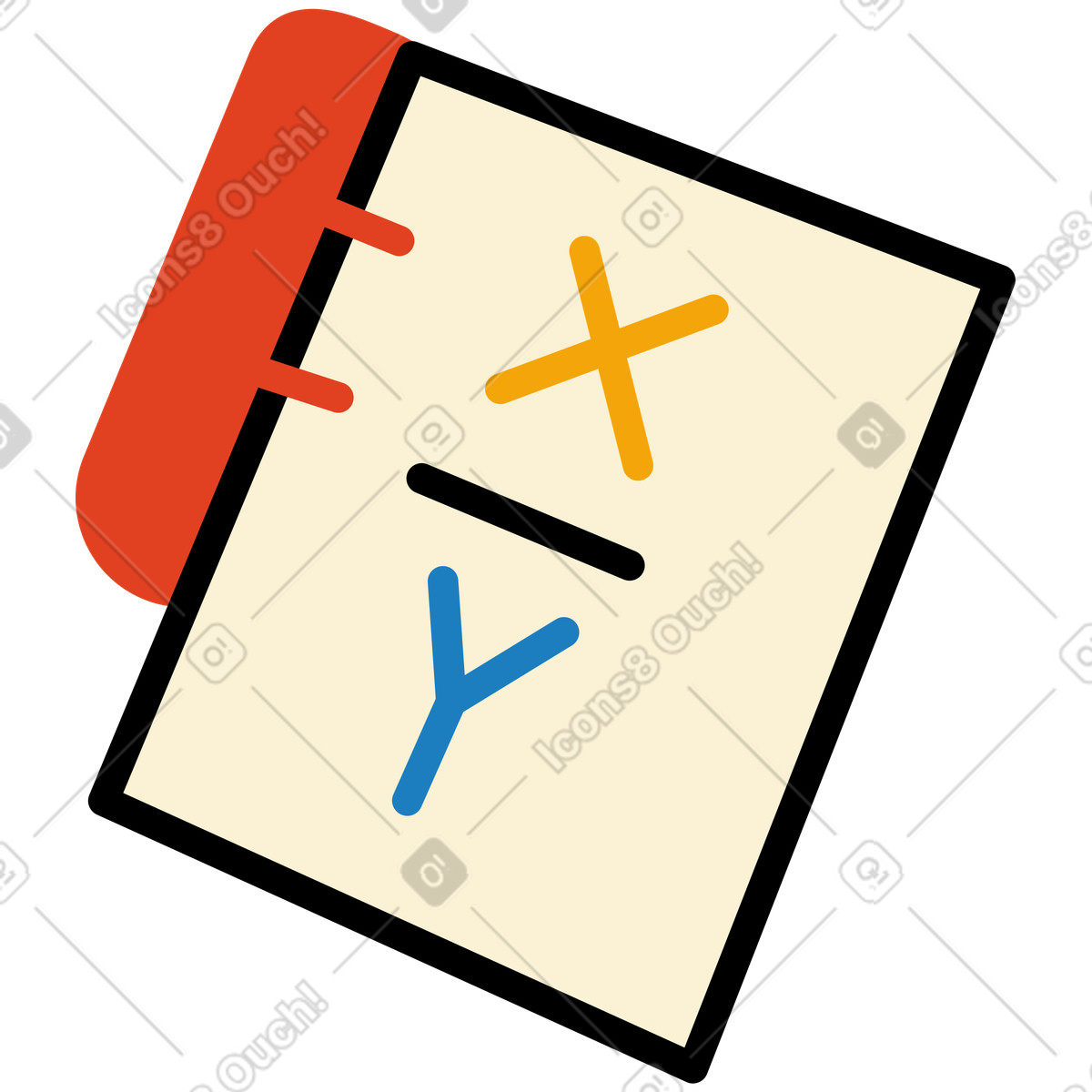 Иллюстрация Тетрадь по математике в PNG и SVG