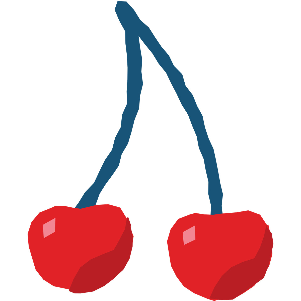 Cherry illustration in style download in PNG, SVG