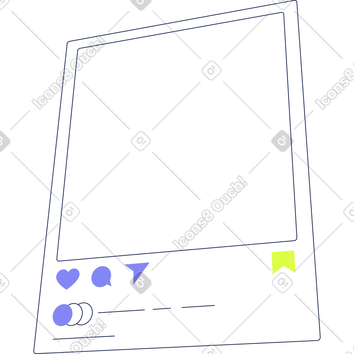 Social media frame illustration in Glow style download in PNG, SVG