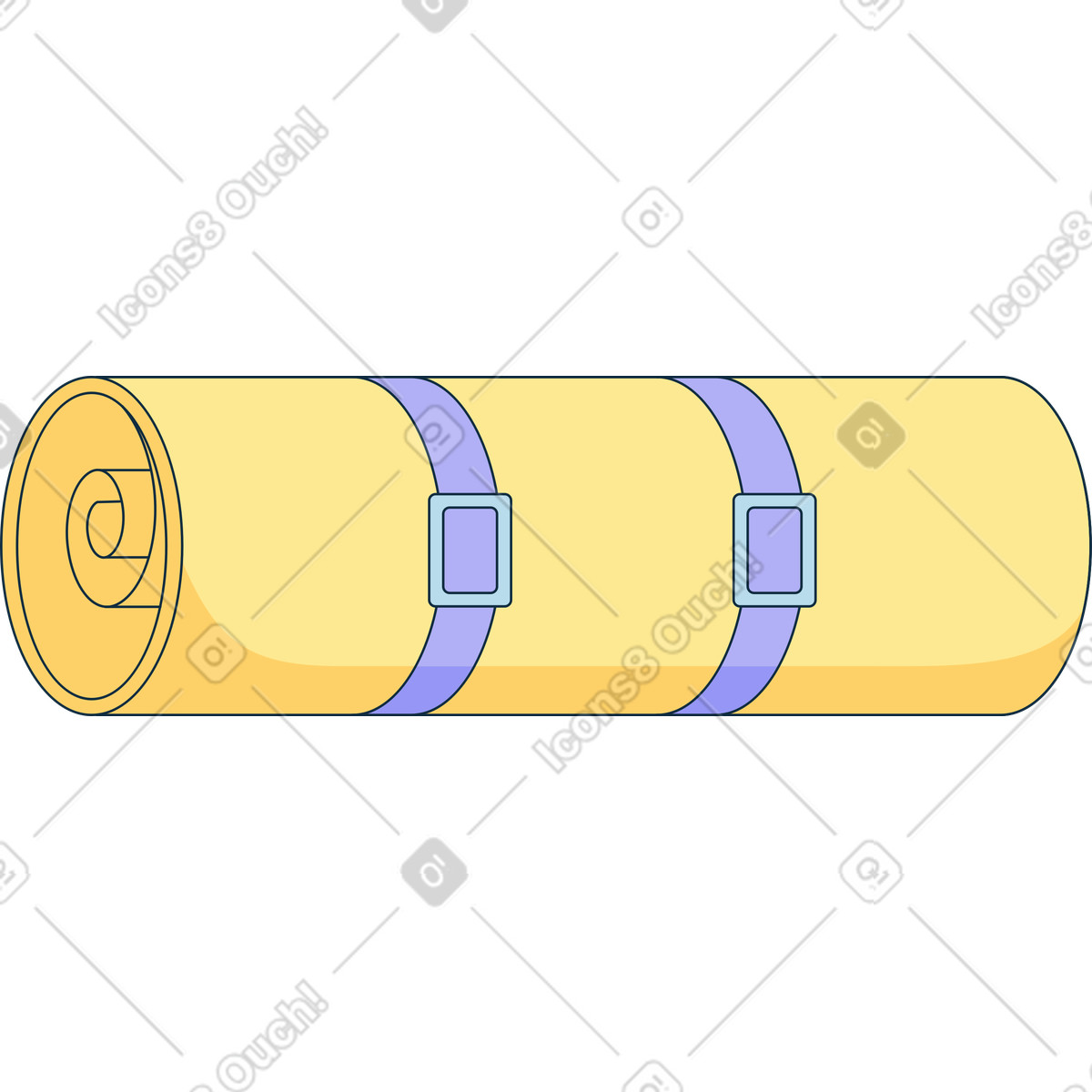 Twisted travel mat illustration in PNG, SVG