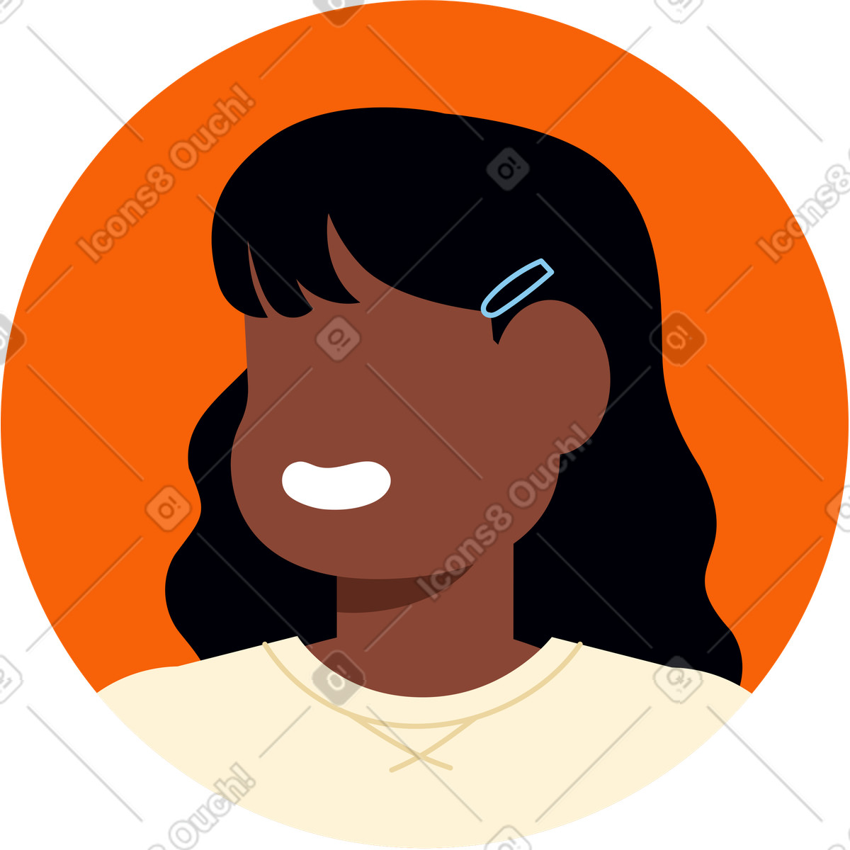 Ilustración Avatar femenino en estilo Catchy a descargar en PNG y SVG