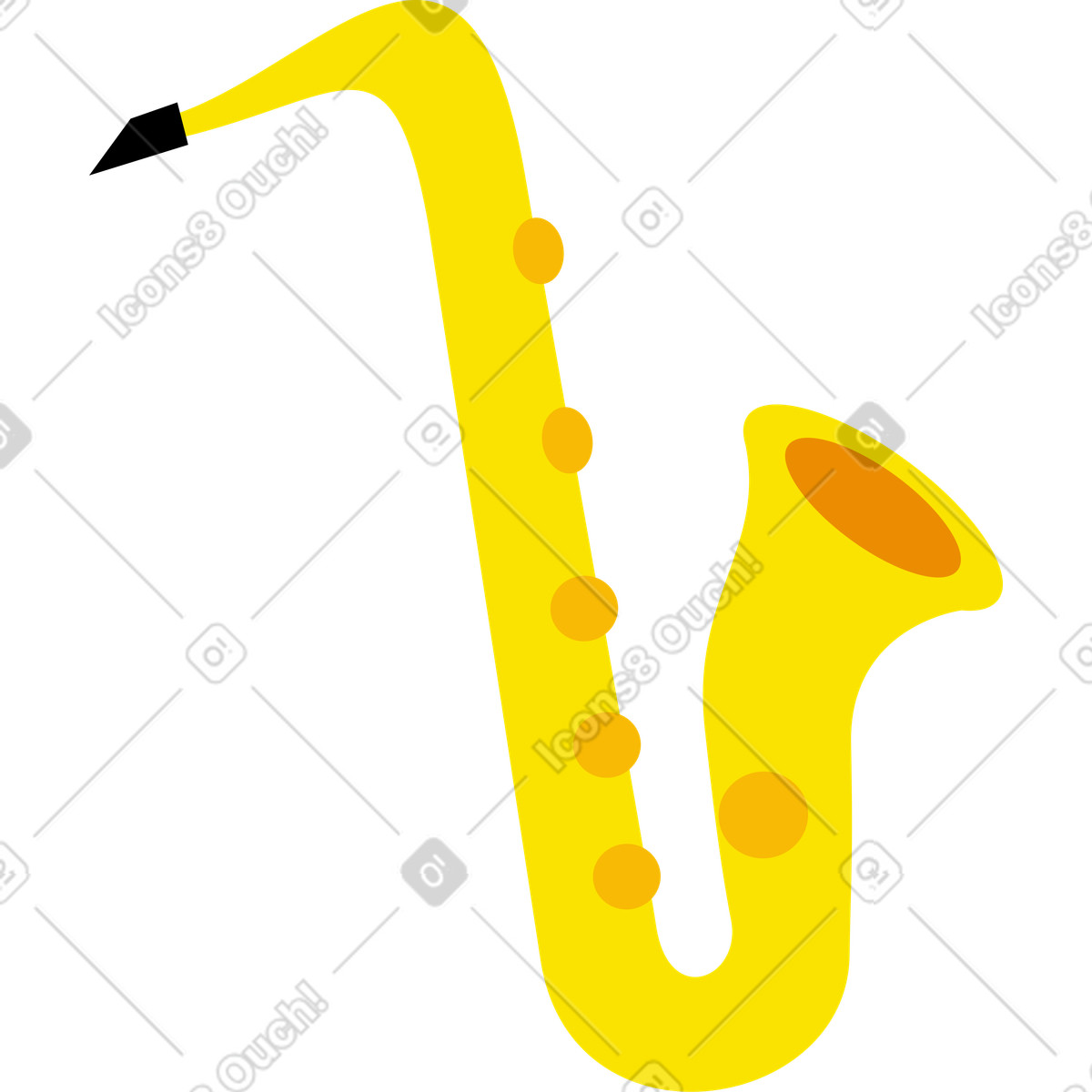 Ilustración Saxofón en estilo Warp a descargar en PNG y SVG