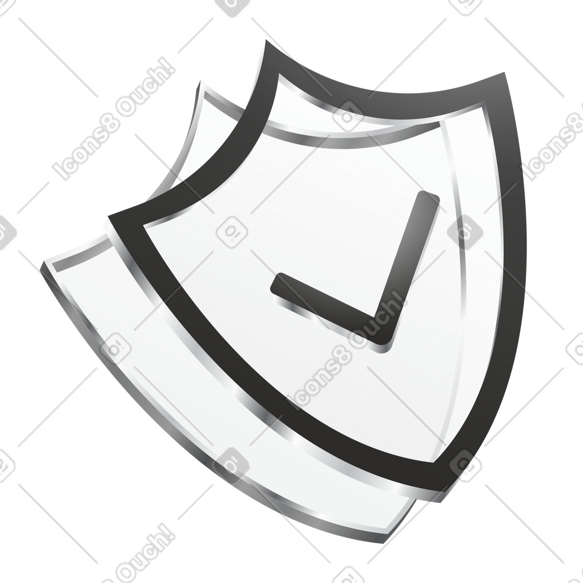 Shield with checkmark, Online security and protection illustration in Token style download in PNG, SVG