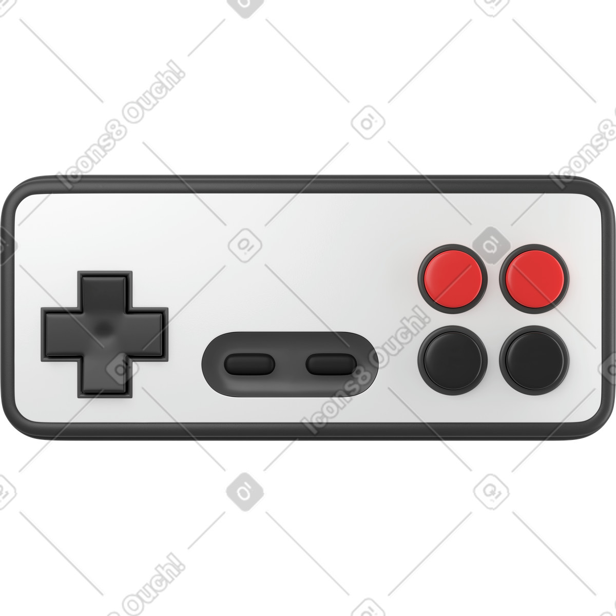 Old game controller front view illustration in 3D Business style download in PNG, SVG