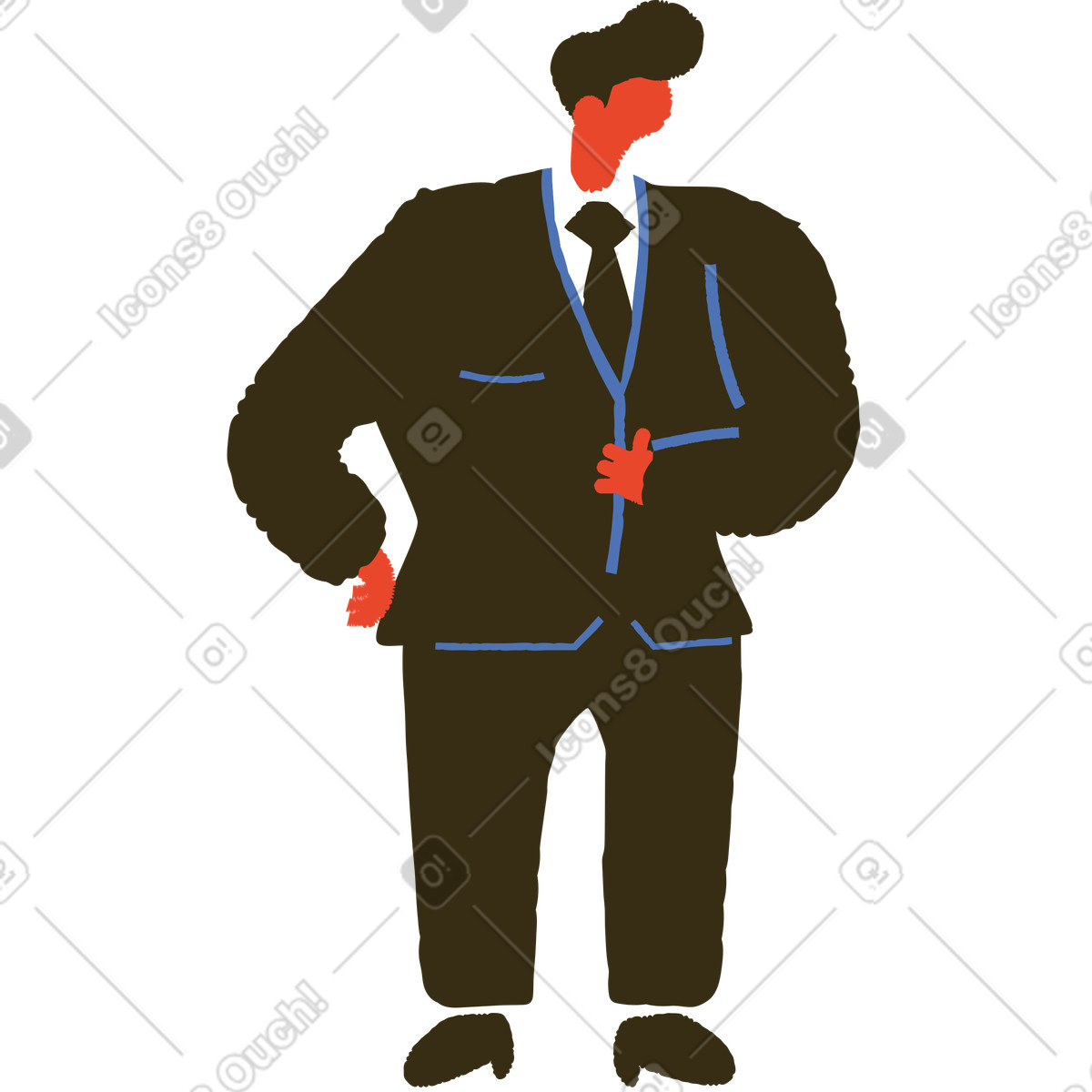 Ilustração de Homem em um terno no estilo Bermuda para baixar PNG, SVG