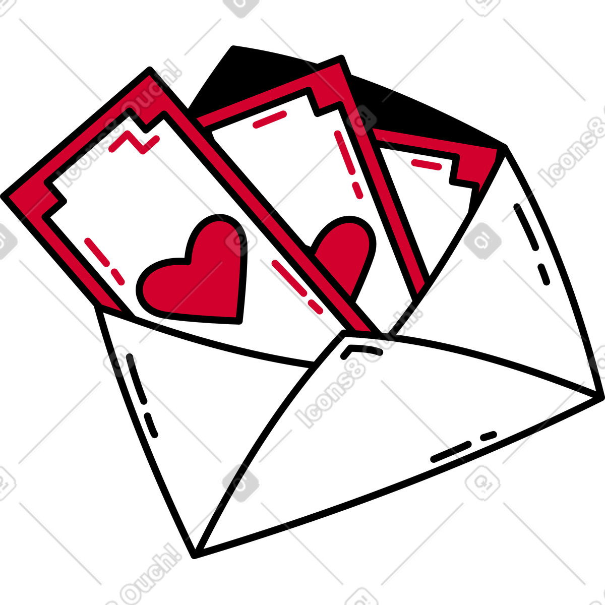 Ilustración Sobre con dinero en estilo Ruby a descargar en PNG y SVG