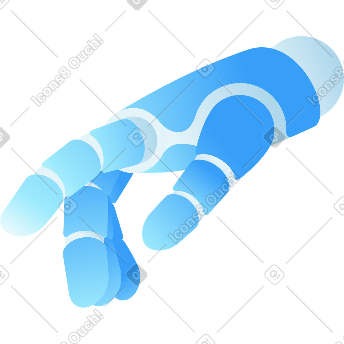 Right robot hand illustration in Airy style download in PNG, SVG