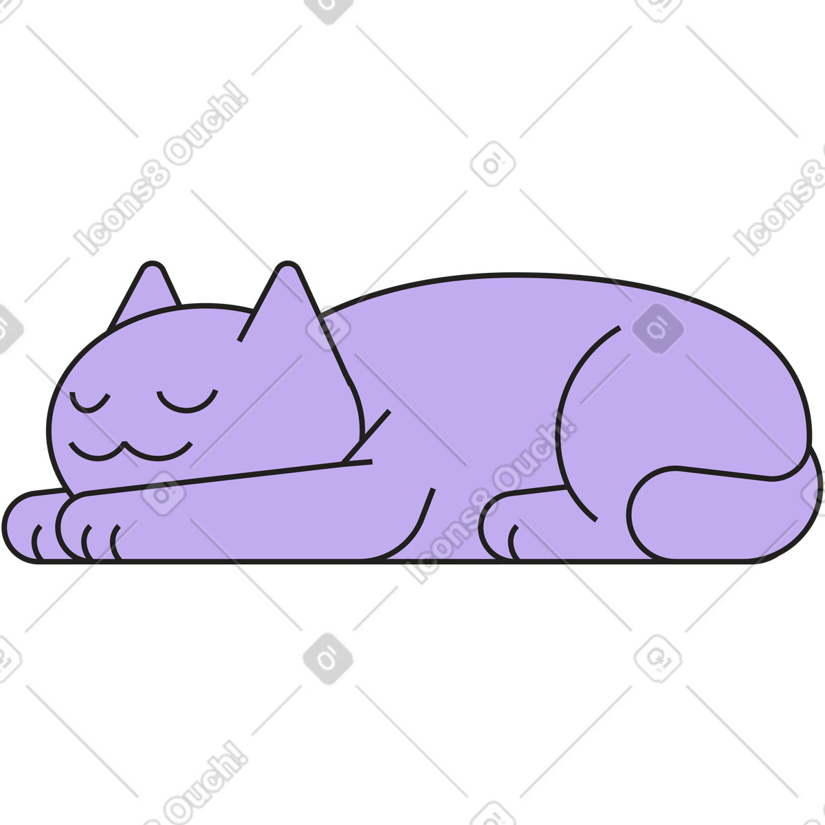 Die katze schläft-Illustration im Dazzle-Stil als Download in PNG, SVG