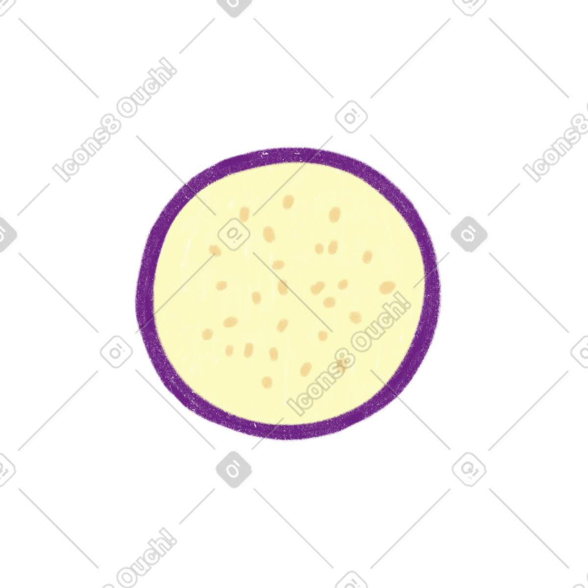 Eggplant slice illustration in Cozy style download in PNG, SVG