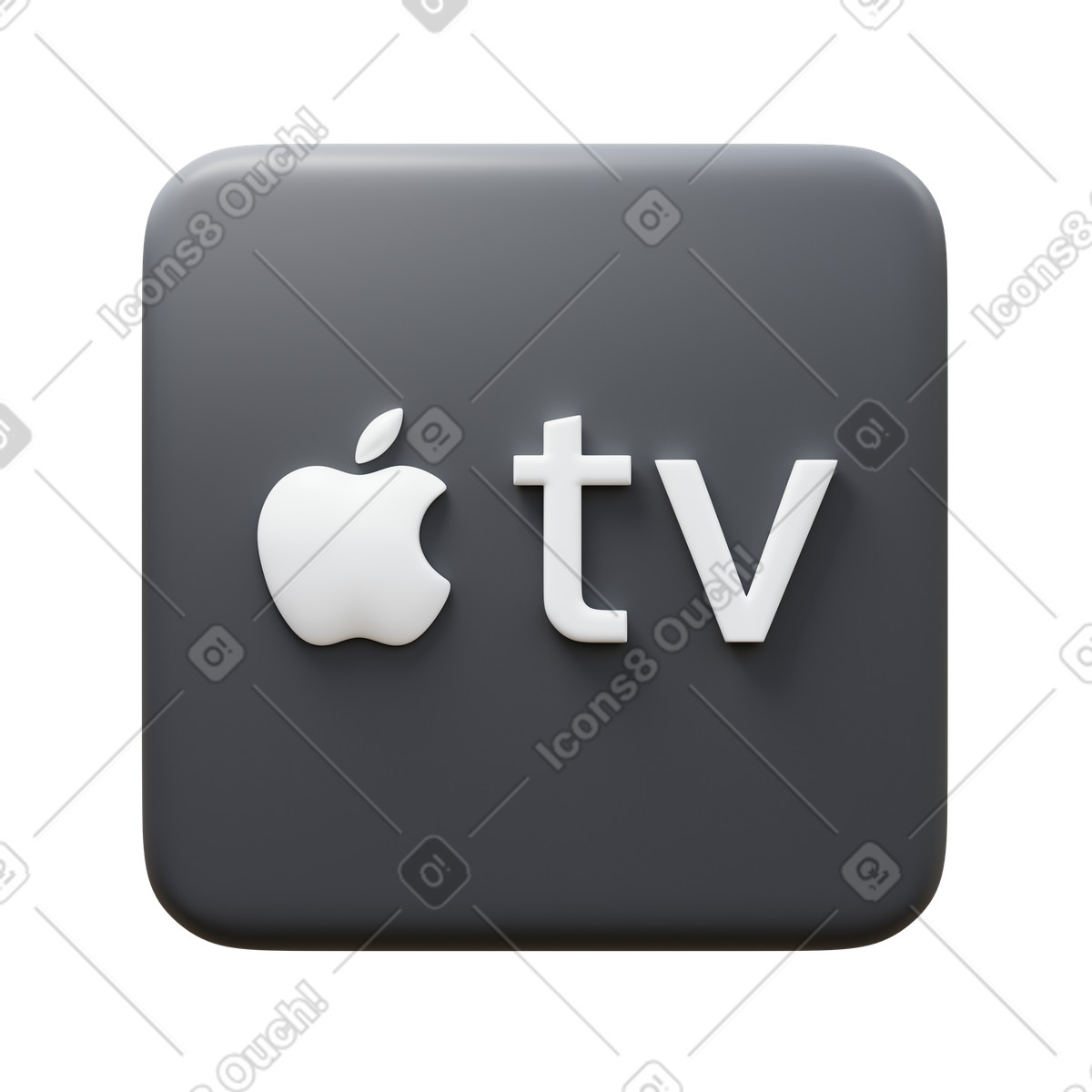 Ilustración Apple tv en estilo 3D Fluency a descargar en PNG y SVG