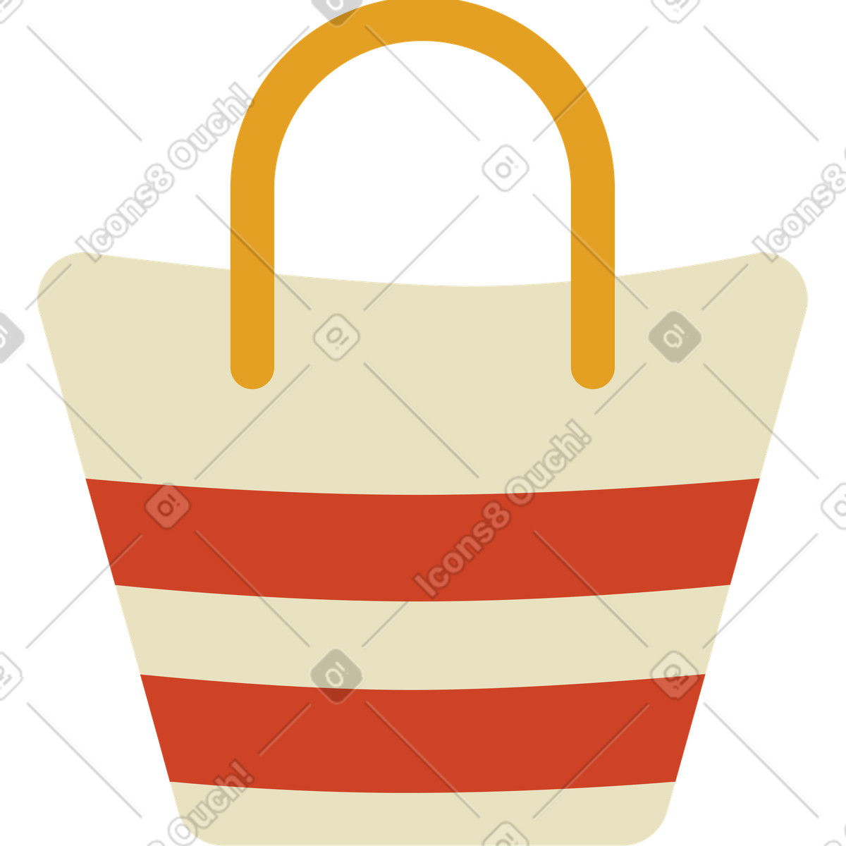 Ilustración Bolsa de playa en estilo Arabica a descargar en PNG y SVG