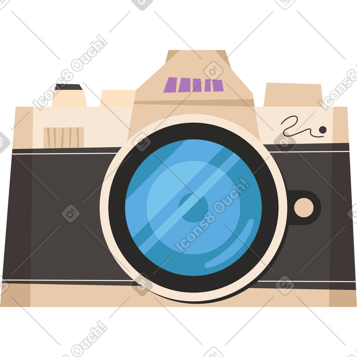Kamera-Illustration im Dizzy-Stil als Download in PNG, SVG