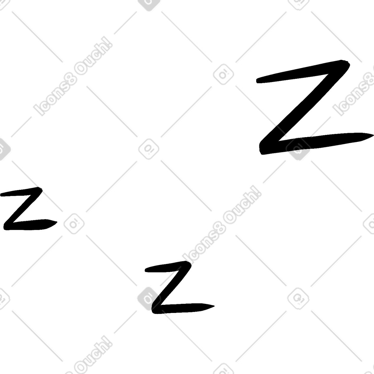 下载 Fabulous 风格的 Black sleep symbol zzz 插画，支持 PNG、SVG 格式