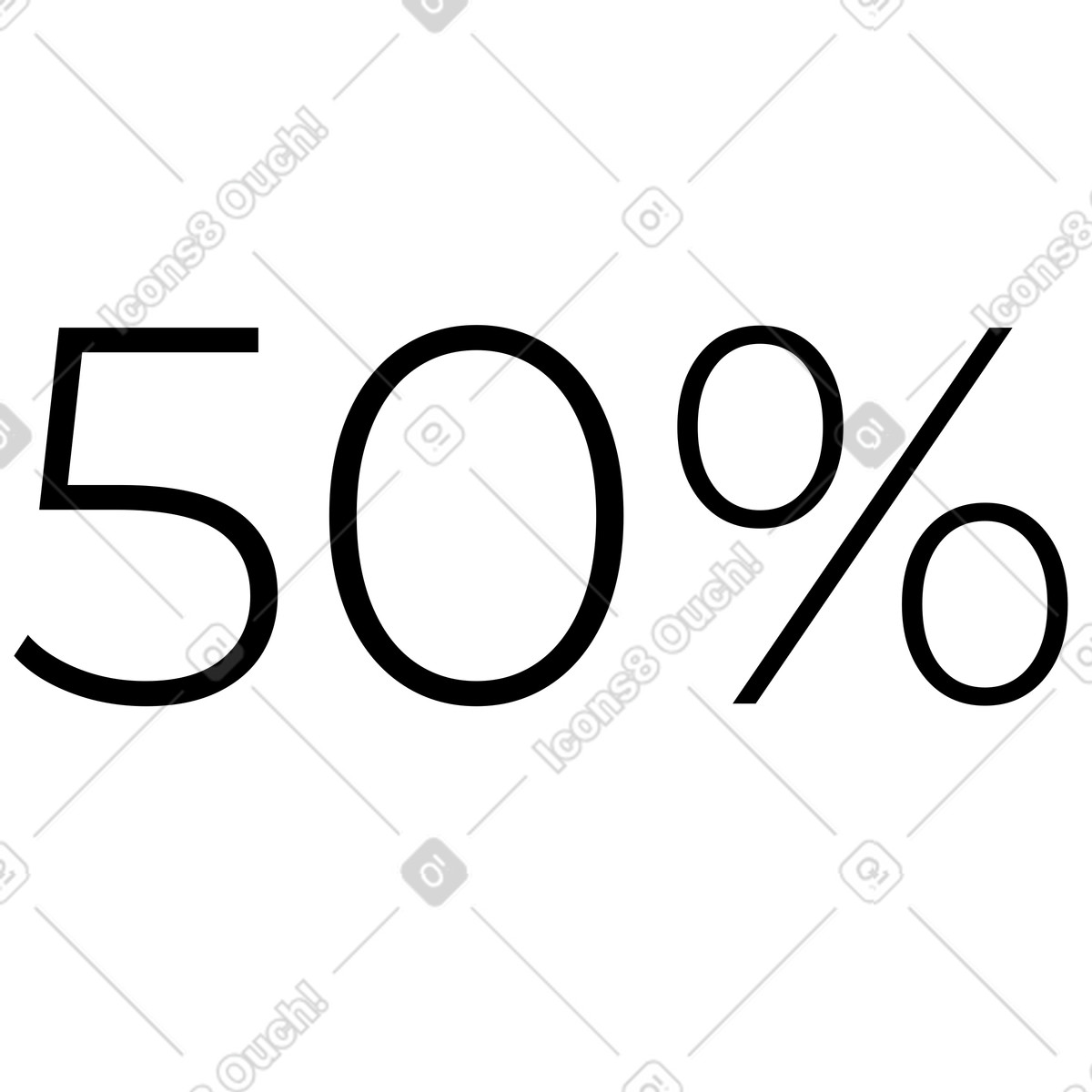 Fifty percent illustration in Cubes style download in PNG, SVG