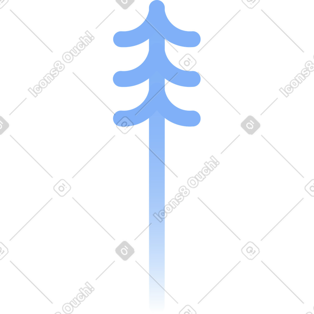Blue tree illustration in Marginalia style download in PNG, SVG