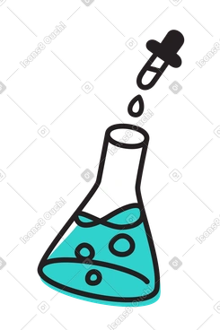 Laboratory equipment: flask and pipette PNG, SVG