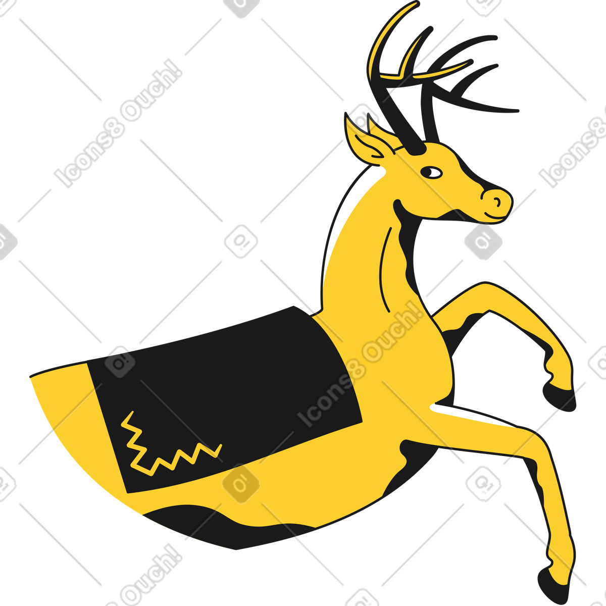 Ilustración Ciervo en estilo Taxi a descargar en PNG y SVG