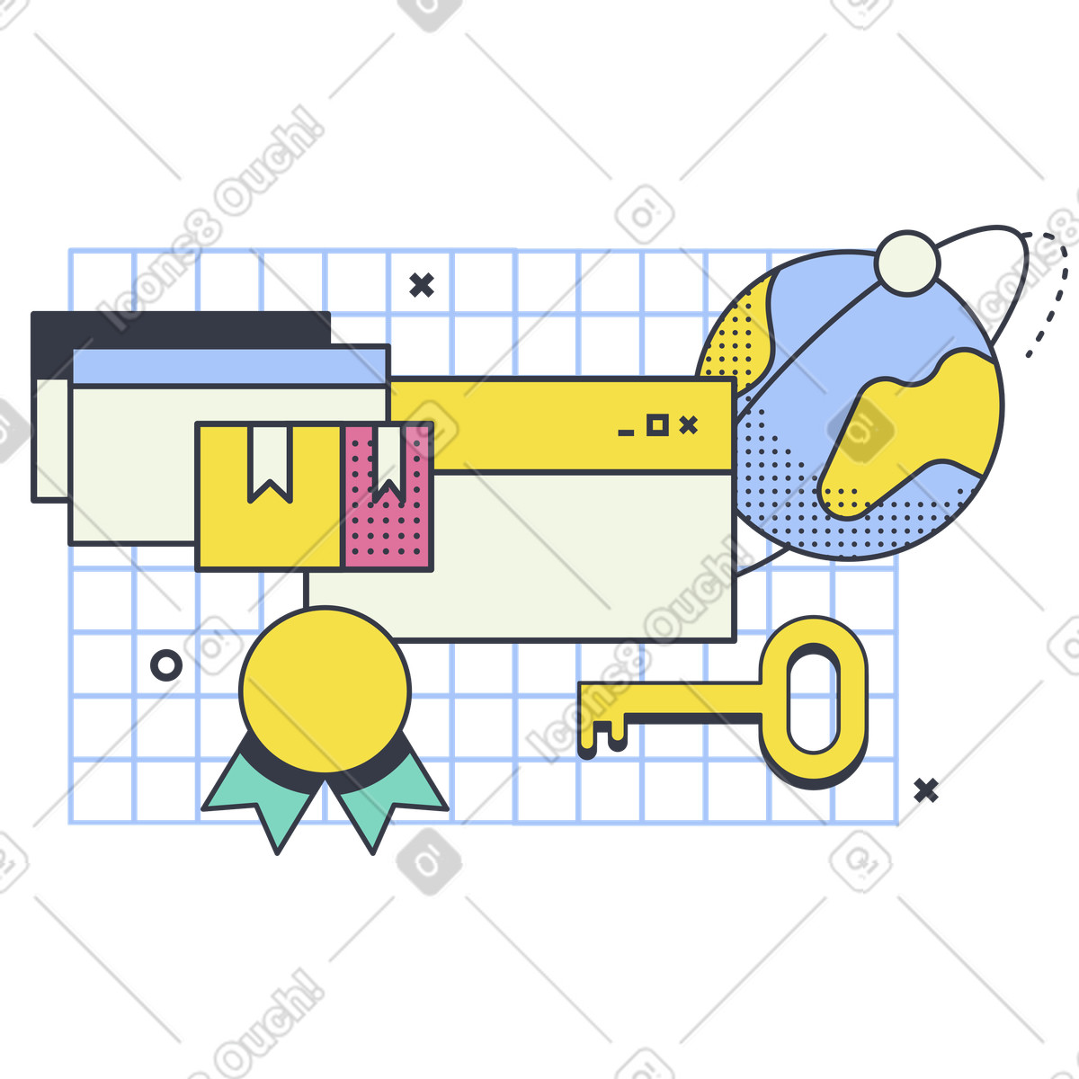 Ilustración Acceso web confiable a la información en estilo Abstract descargar en PNG y SVG