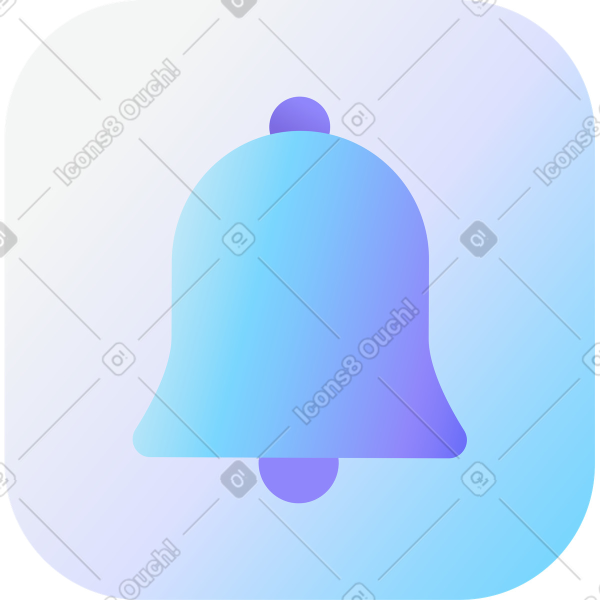 Notification bell illustration in Hi-tech style download in PNG, SVG