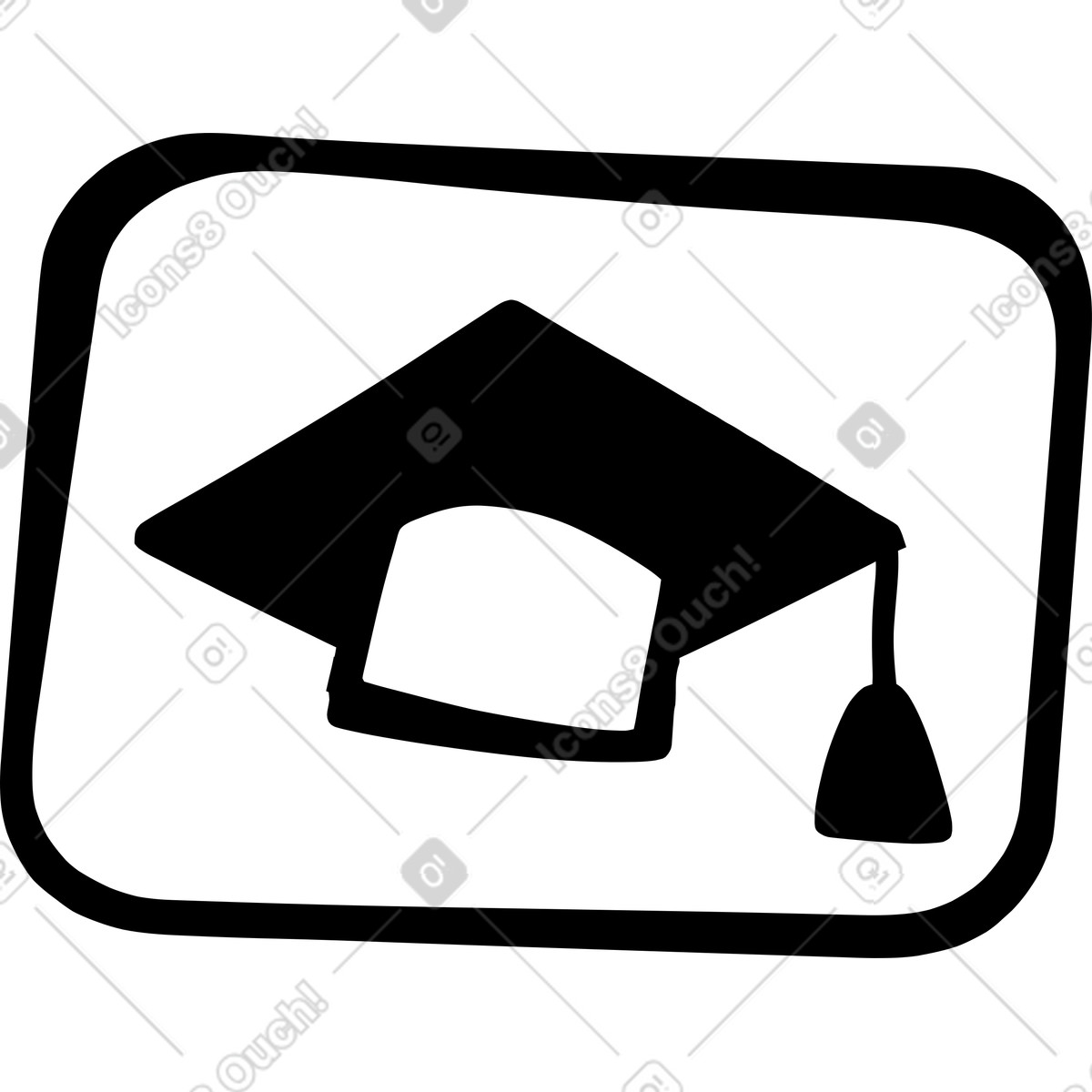Segno del berretto dello studente illustrazione in stile Journal scarica in PNG, SVG
