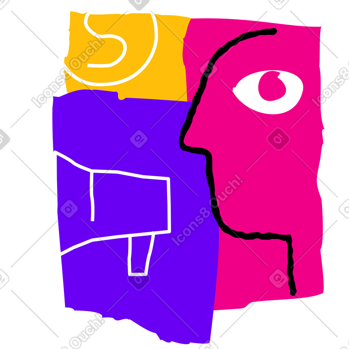下载 Puzzle 风格的 Colorful abstract sale concept, Promotion announcement or advertising campaign 插画，支持 PNG、SVG 格式