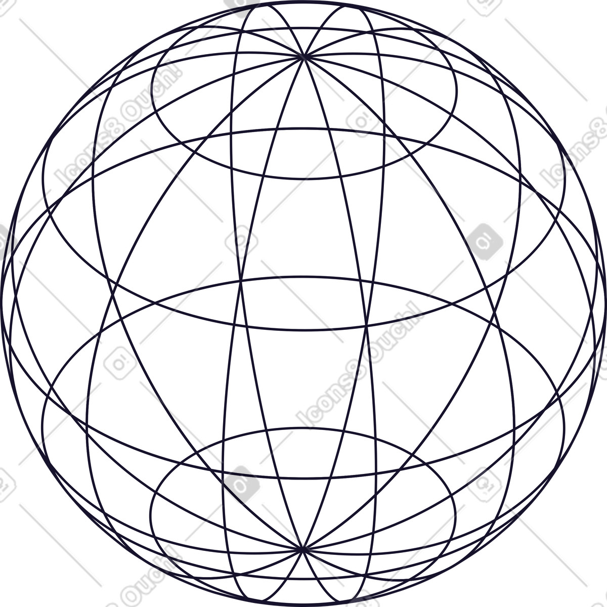 Globo illustrazione in stile Node scarica in PNG, SVG